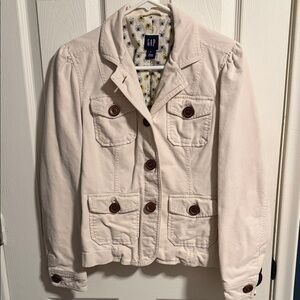 GAP Women's Cream Blazer with Button Accents
